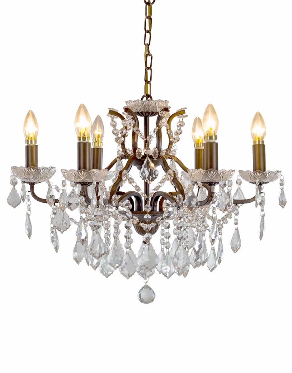 6 Branch Bronze Shallow Chandelier - CH109
