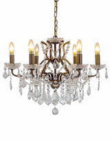 6 Branch Bronze Shallow Chandelier - CH109