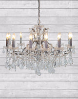Large 12 Branch Chrome Shallow Chandelier - CH114