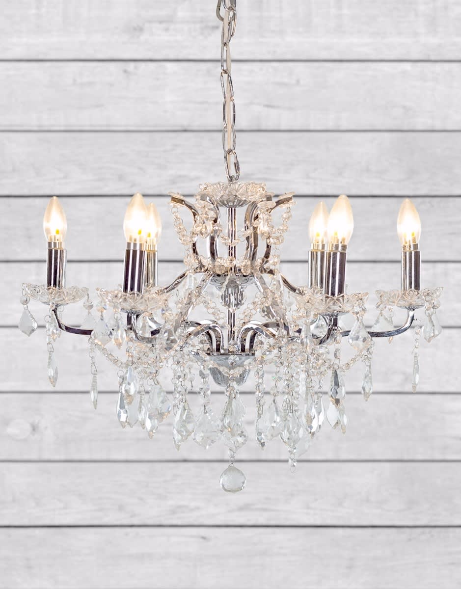 6 Branch Chrome Shallow Chandelier - CH115