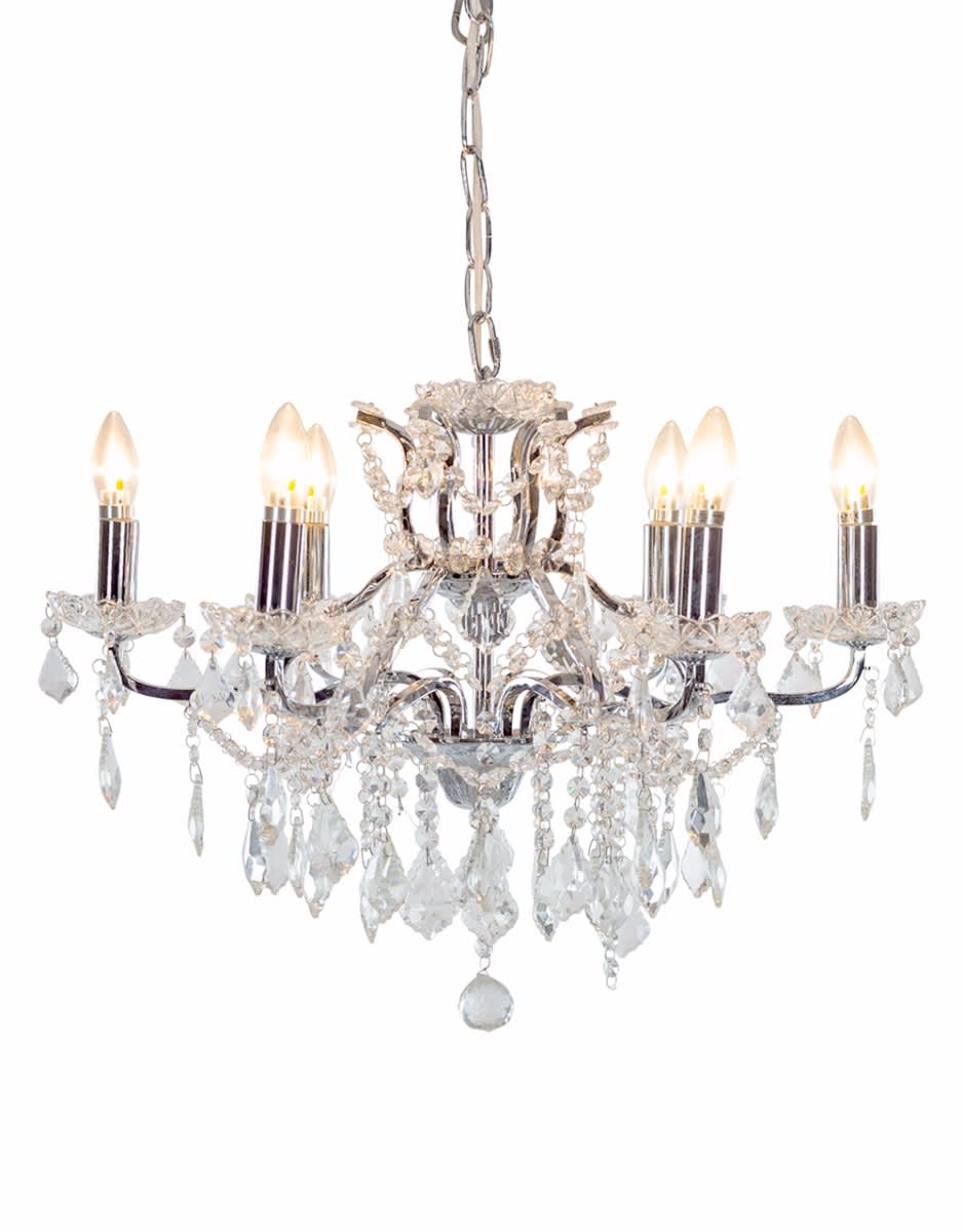 6 Branch Chrome Shallow Chandelier - CH115
