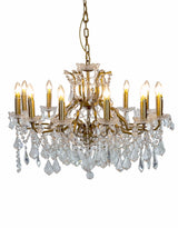 Large 12 Branch Brushed Gold Shallow Chandelier - CH117