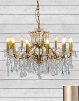 Large 12 Branch Brushed Gold Shallow Chandelier - CH117