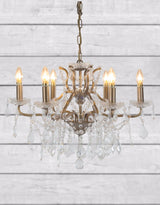 6 Branch Brushed Gold Shallow Chandelier - CH118