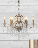 6 Branch Brushed Gold Shallow Chandelier - CH118