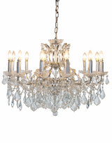 Large 12 Branch Silver Leaf Shallow Chandelier - CH99