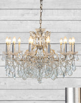 Large 12 Branch Silver Leaf Shallow Chandelier - CH99