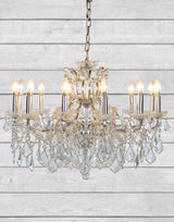 Large 12 Branch Silver Leaf Shallow Chandelier - CH99