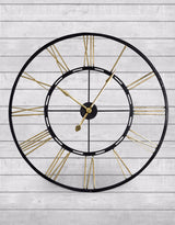 Large Black and Gold Iron Skeleton Clock - ET2