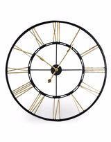 Large Black and Gold Iron Skeleton Clock - ET2