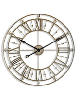 Medium Champagne/Silver Iron Skeleton Wall Clock - ET80