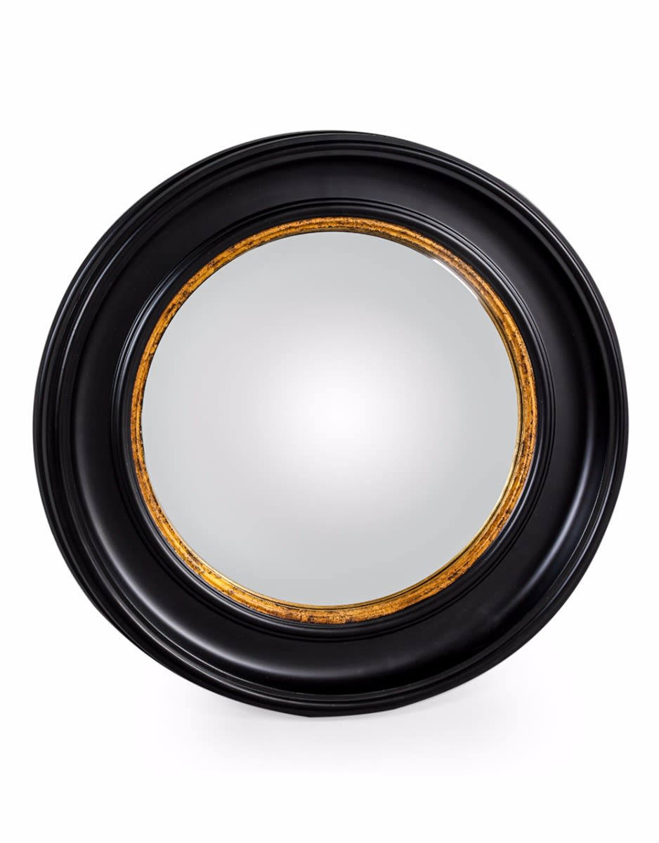Round Black Large Convex Mirror - M112