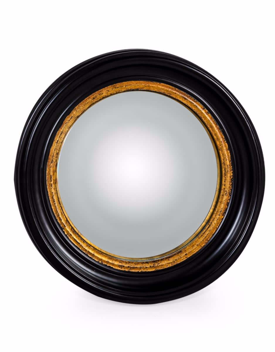 Round Black Medium Convex Mirror - M113