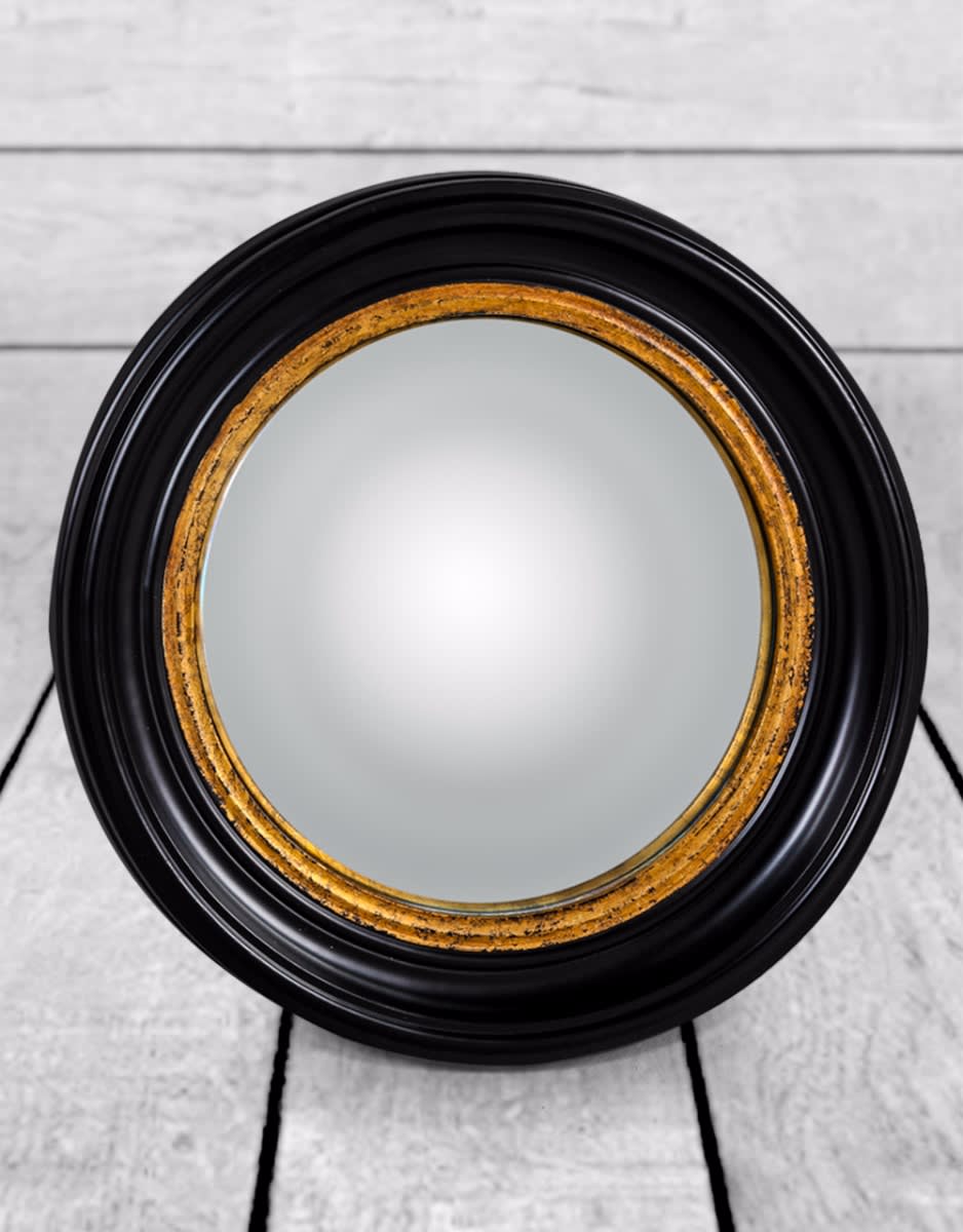 Round Black Medium Convex Mirror - M113