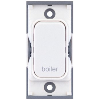 Selectric GRID360 White 20A DP Switch Module Marked ‘boiler’ with White Insert