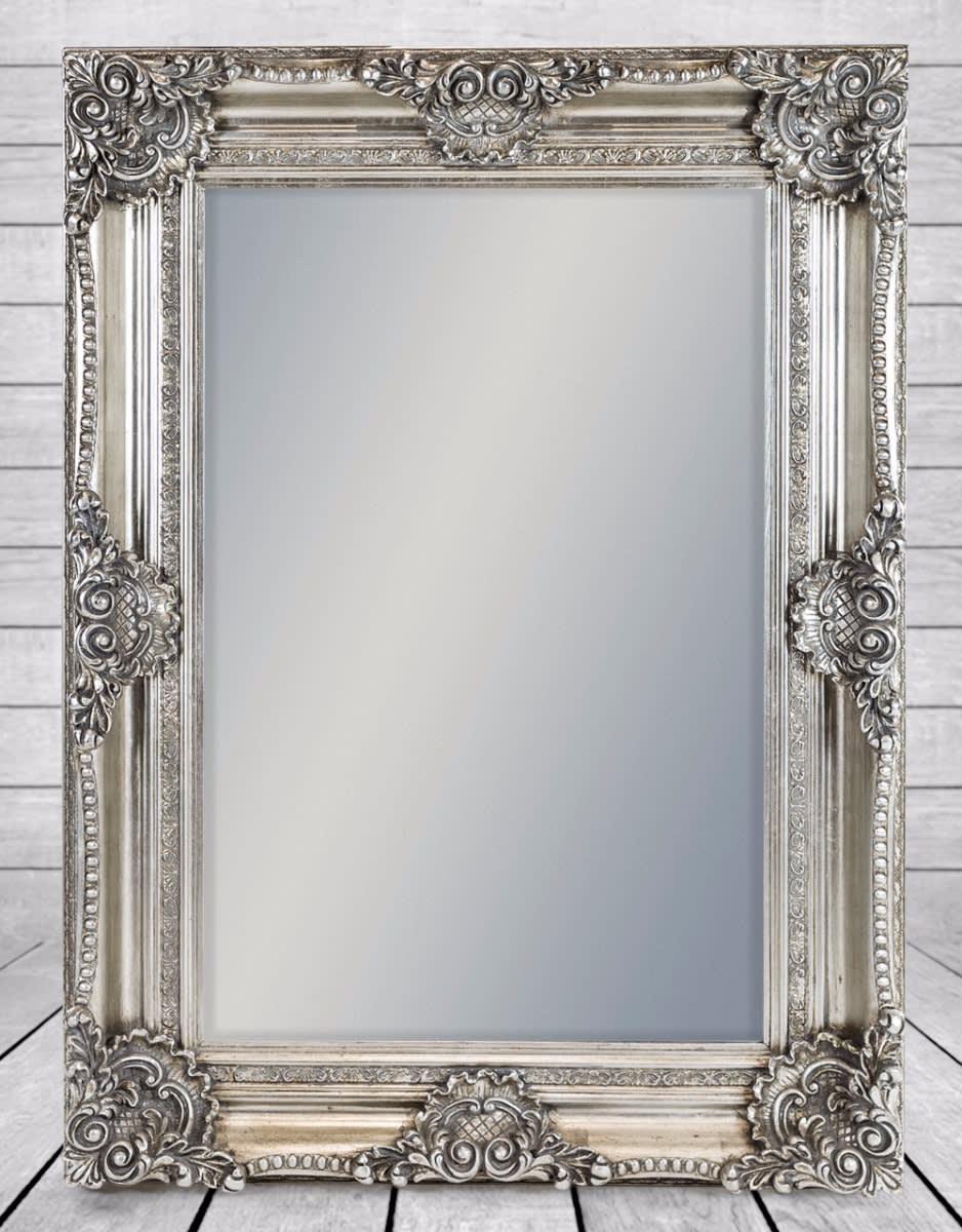 Silver Rectangular Classic Mirror - M244