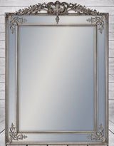 Large Silver French Mirror with Crest - M53