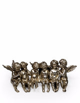 Antique Silver Sitting Row of Cherubs - BA66