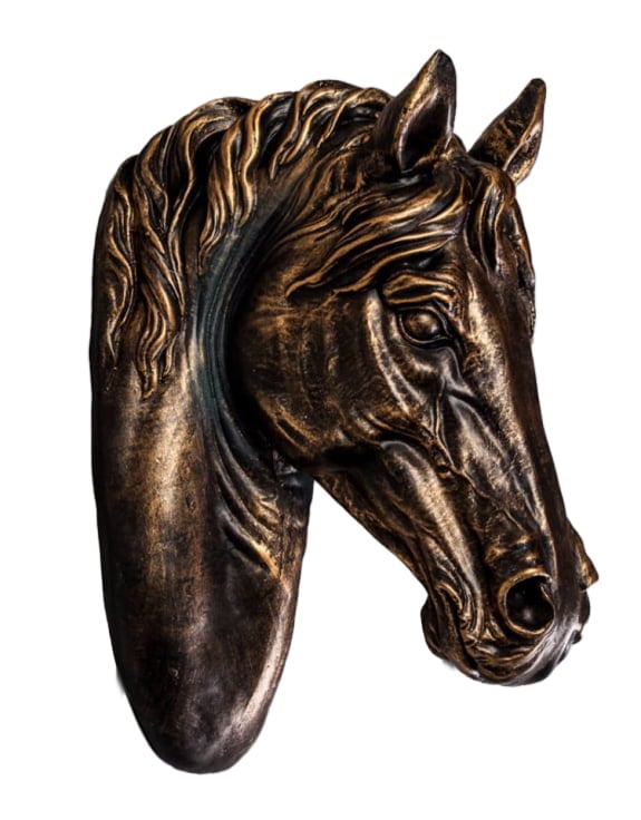 Antique Bronze Effect Large Horse Wall Head - BD35
