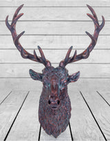 Large Antique Bronze Effect Stag Wall Head - BD36