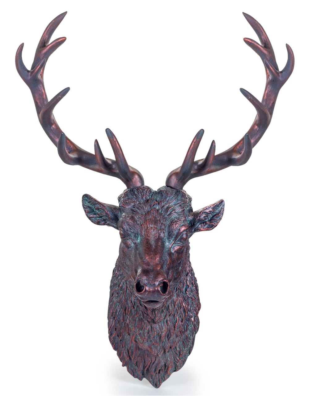 Large Antique Bronze Effect Stag Wall Head - BD36