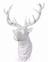 Large Bright White Stag Wall Head - BD67