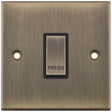 Selectric 5M Antique Brass 1 Gang 10A Push to Make Switch with Black Insert