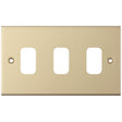Selectric 5M GRID360 Satin Brass 3 Gang Faceplate