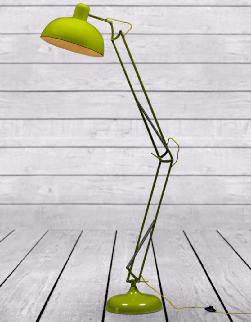 Lime Green Extra Large Classic Desk Style Floor Lamp (Yellow Flex) - CL77
