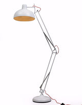 Matt White Extra Large Classic Desk Style Floor Lamp (Red Flex) - CL78