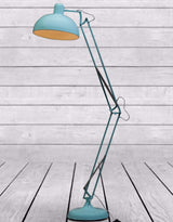 Sky Blue Extra Large Classic Desk Style Floor Lamp (Grey Fabric Flex) - CL79
