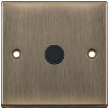 Selectric 7M-Pro Antique Brass 20A Centre Entry Flex Outlet with Black Insert