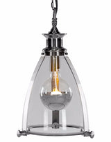 Chrome and Glass Lantern Ceiling Light - PML1