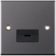 Selectric 5M Black Nickel 13A Fused Connection Unit with Black Insert