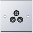 Selectric 7M-Pro Polished Chrome Triplex SAT/TV/FM Socket with Black Insert