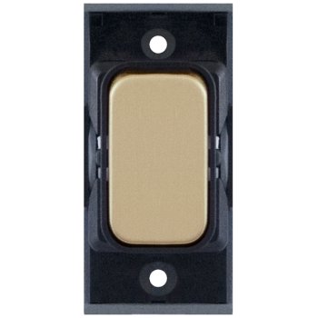 Selectric GRID360 Satin Brass 20A DP Switch Module with Black Insert