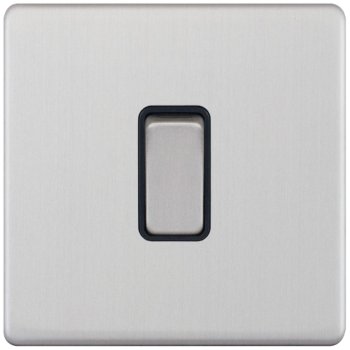 Selectric 5M-Plus Satin Chrome 1 Gang 10A Intermediate Switch with Black Insert