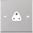 Selectric 7M-Pro Satin Chrome 1 Gang 2A Round Pin Socket with White Insert