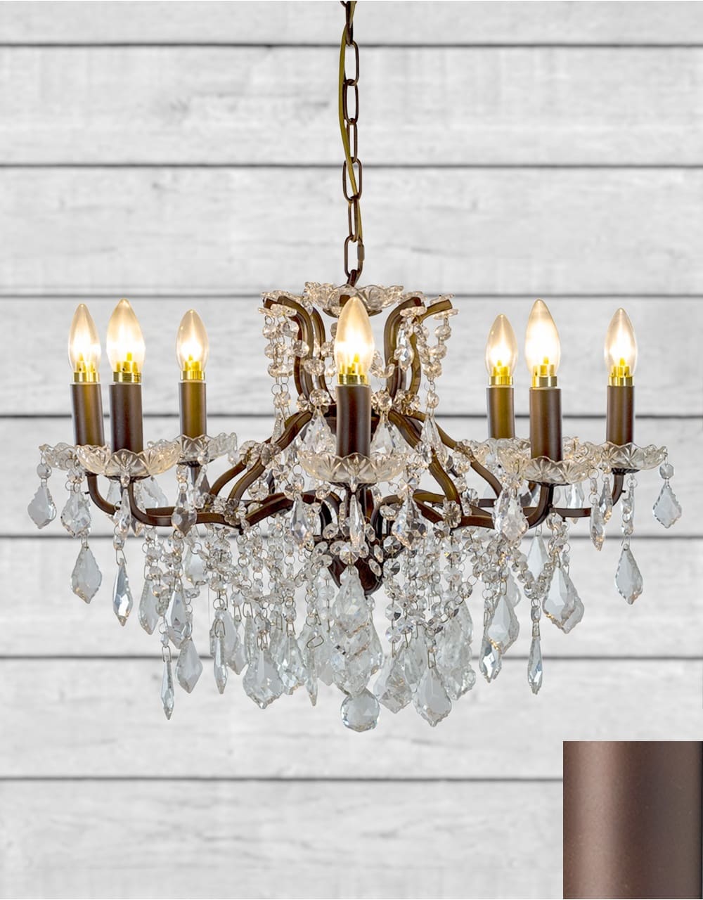 Medium 8 Branch Bronze Shallow Chandelier - CH185