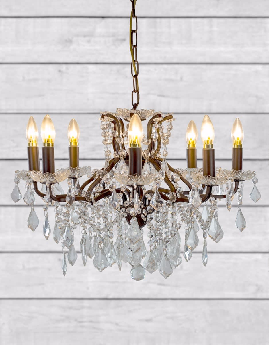 Medium 8 Branch Bronze Shallow Chandelier - CH185