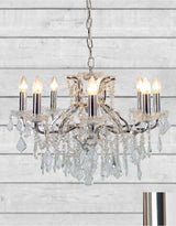Medium 8 Branch Chrome Shallow Chandelier - CH186