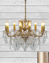 Medium 8 Branch Brushed Gold Shallow Chandelier - CH187