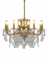 Medium 8 Branch Brushed Gold Shallow Chandelier - CH187