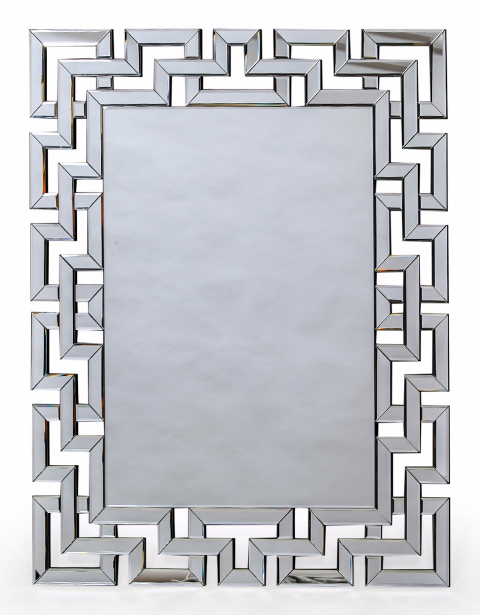 Large Rectangular "Grecian Key" Venetian Mirror - V295