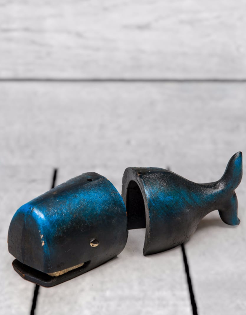 Cast Iron Antiqued Whale Bookends - STM9