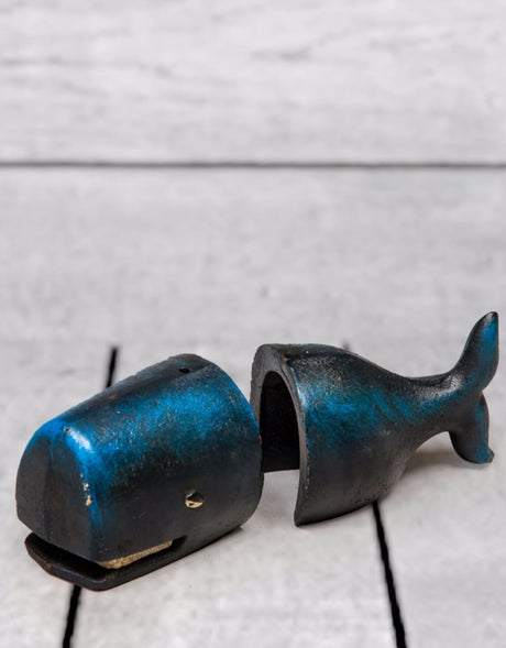 Cast Iron Antiqued Whale Bookends - STM9