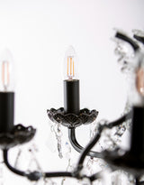 6 Branch Matt Black Shallow Chandelier - CH190