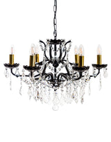 6 Branch Matt Black Shallow Chandelier - CH190
