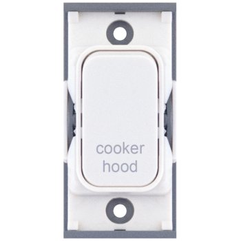 Selectric GRID360 White 20A DP Switch Module Marked ‘cooker hood’ with White Insert