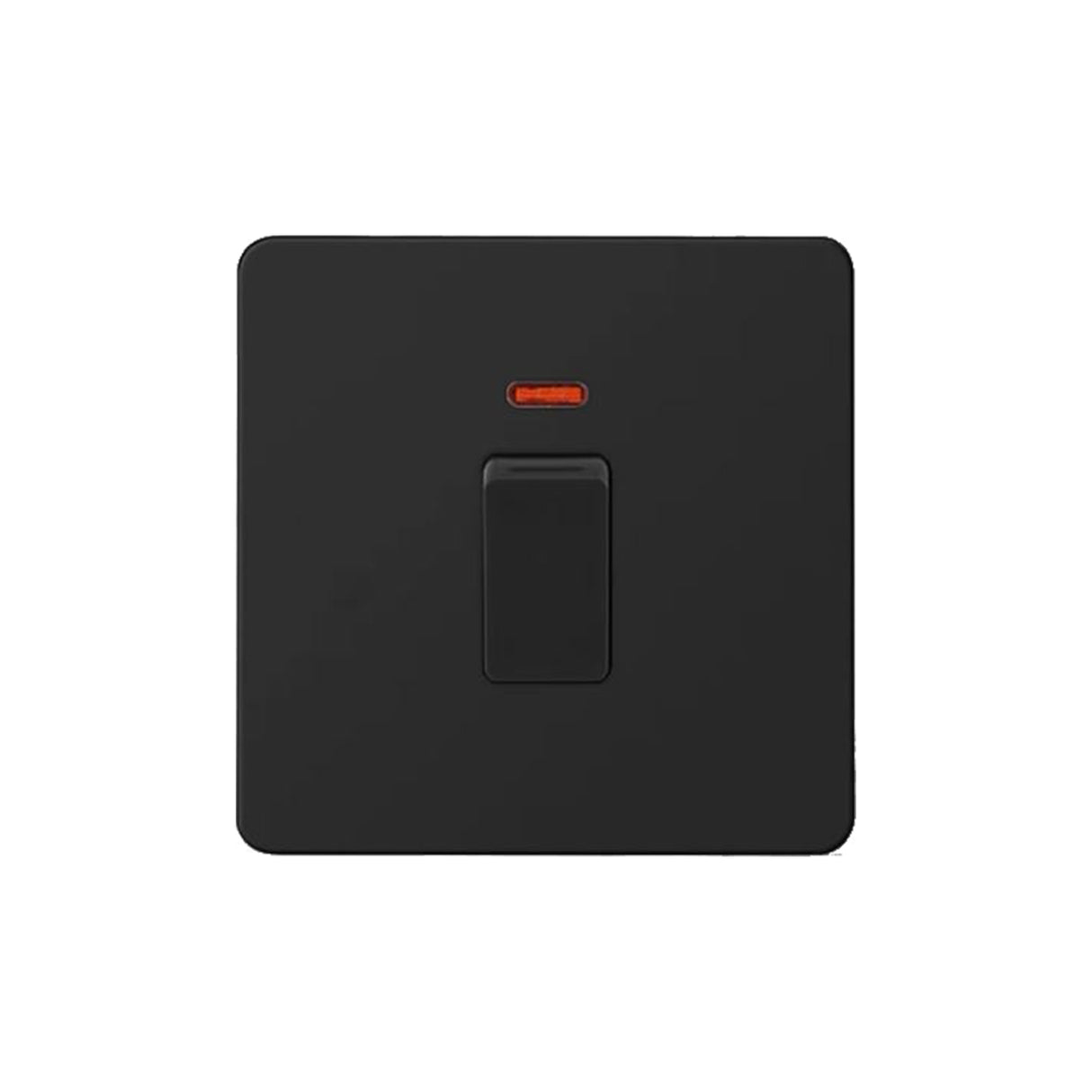 Caradok Matt Black Metal Screwless 20A Switch w/ Neon